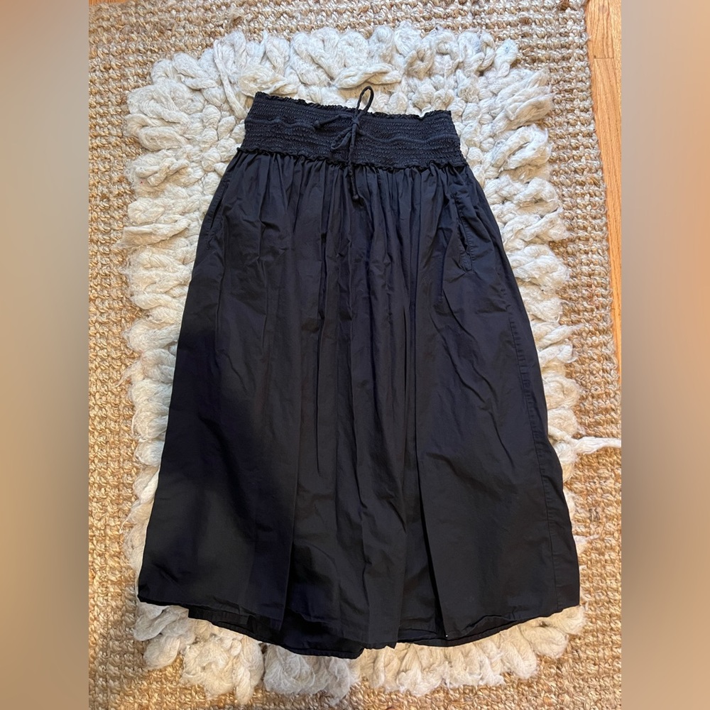 Apiece apart black cotton midi skirt. Size 8